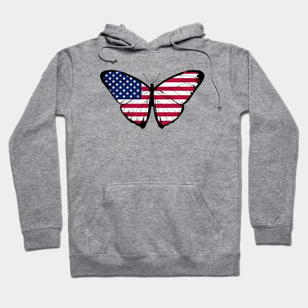 Vintage United States Butterfly Moth | Pray For United States and Stand with United States Hoodie by Mochabonk